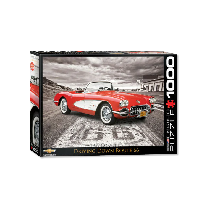 Corvette - Driving Down Route 66 1000 Piece Puzzle