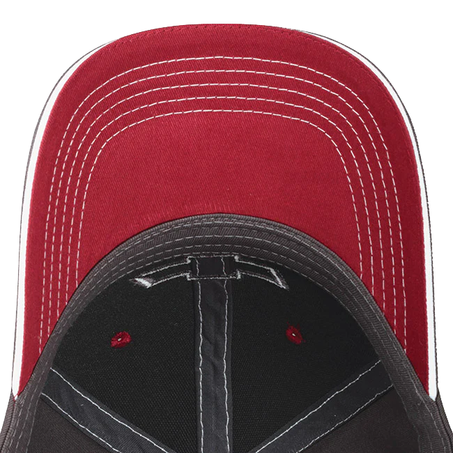 Chevy Bowtie Gray Twill Flag Cap W/ Red Visor - Image 2