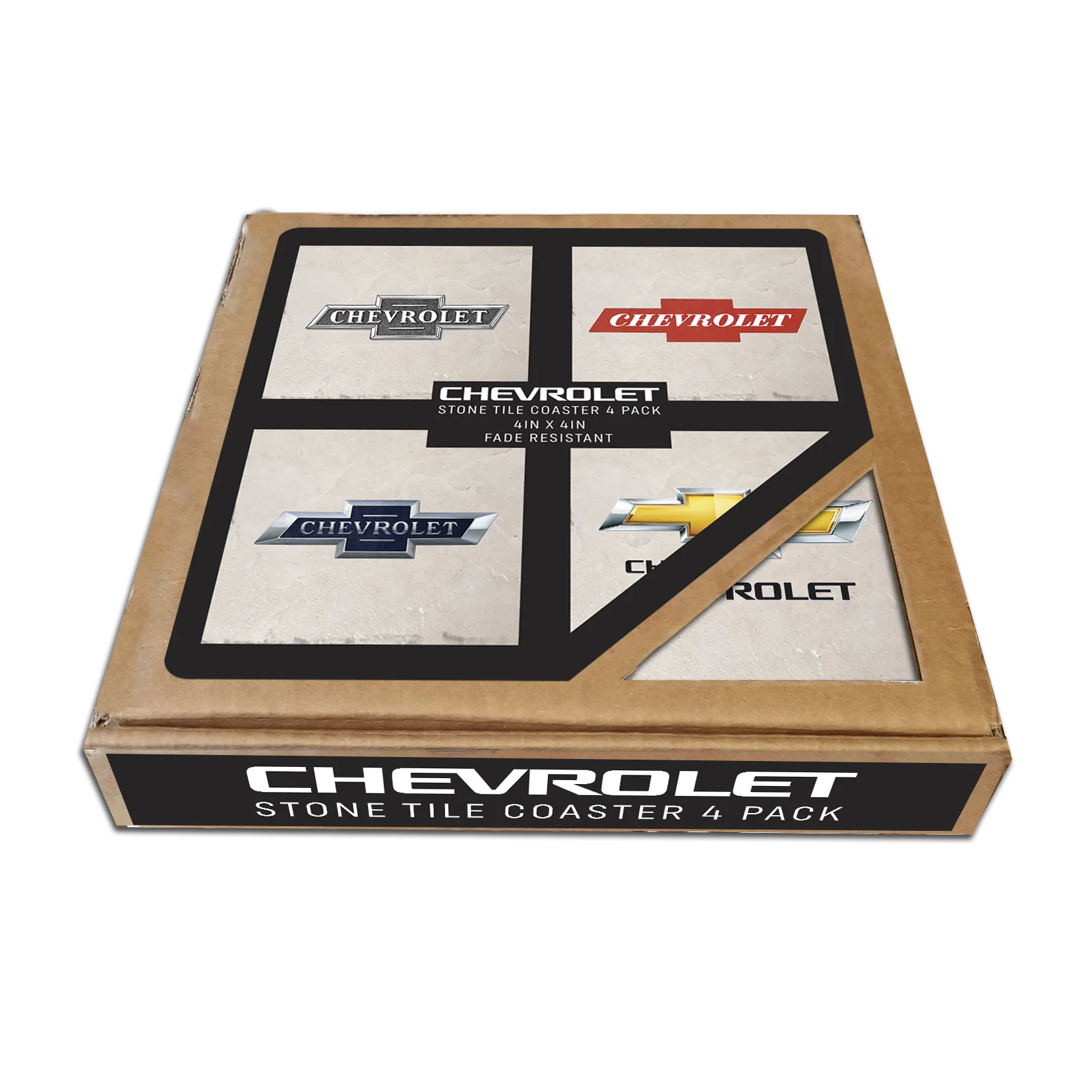 Chevy Logo Stone Tile Coaster Set (4 Pack)