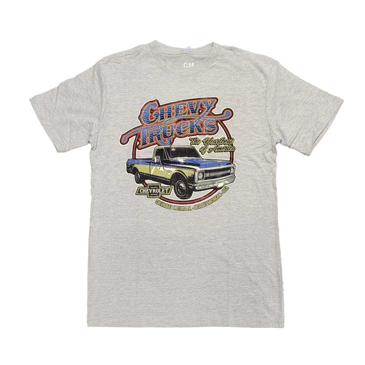 Chevy Trucks 1970 Circle Text T-Shirt - Image 2