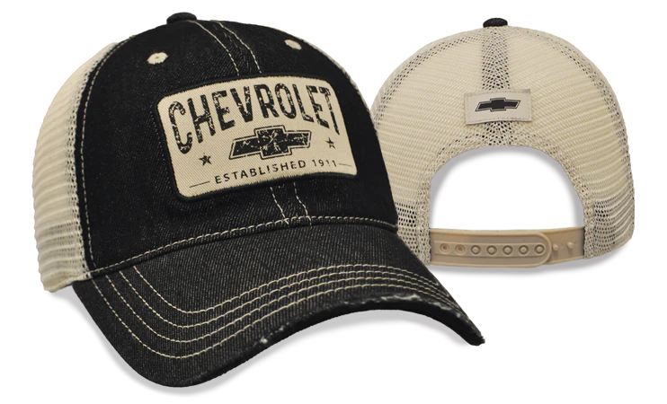Chevrolet Black Heavy Wash Denim Cap