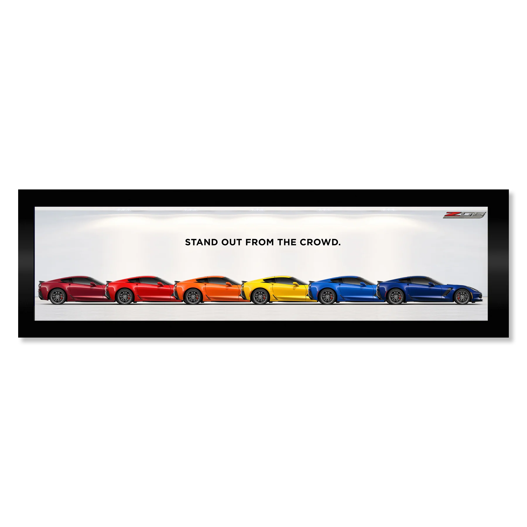 Corvette 7th Gen Z06 Color Framed Printed Canvas
