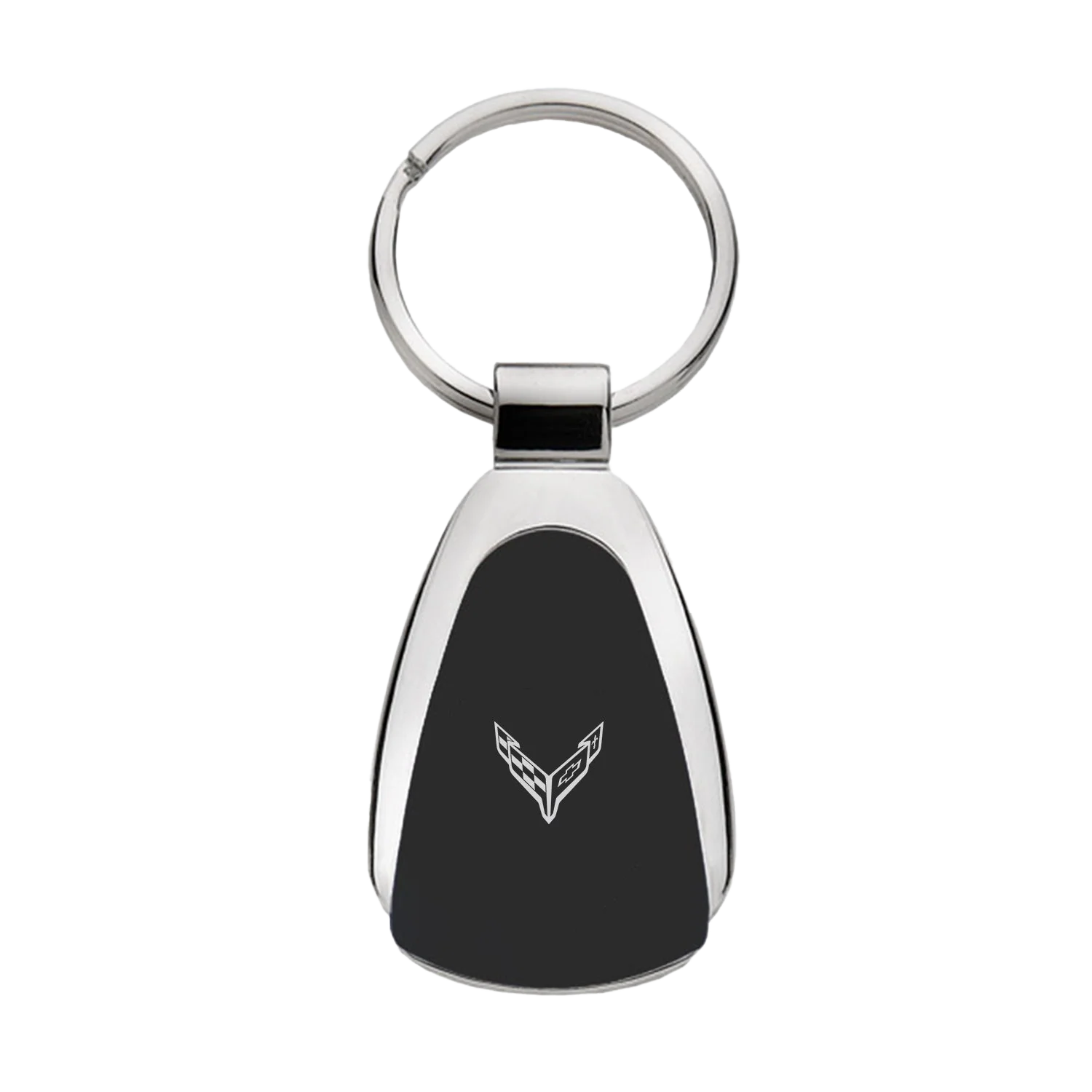 Corvette Chrome Tear Drop Keychain