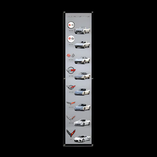 Corvette Generation Silver Art Banner Print with Grommets