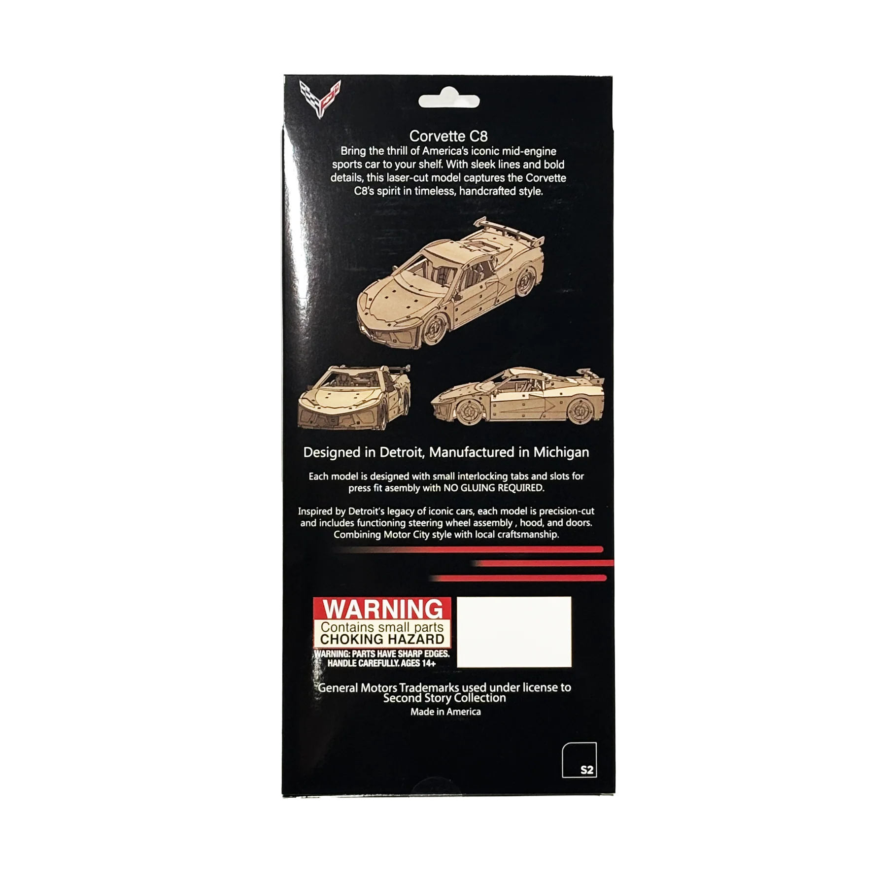 Corvette C8 Snap Together Wooden Model - Image 9