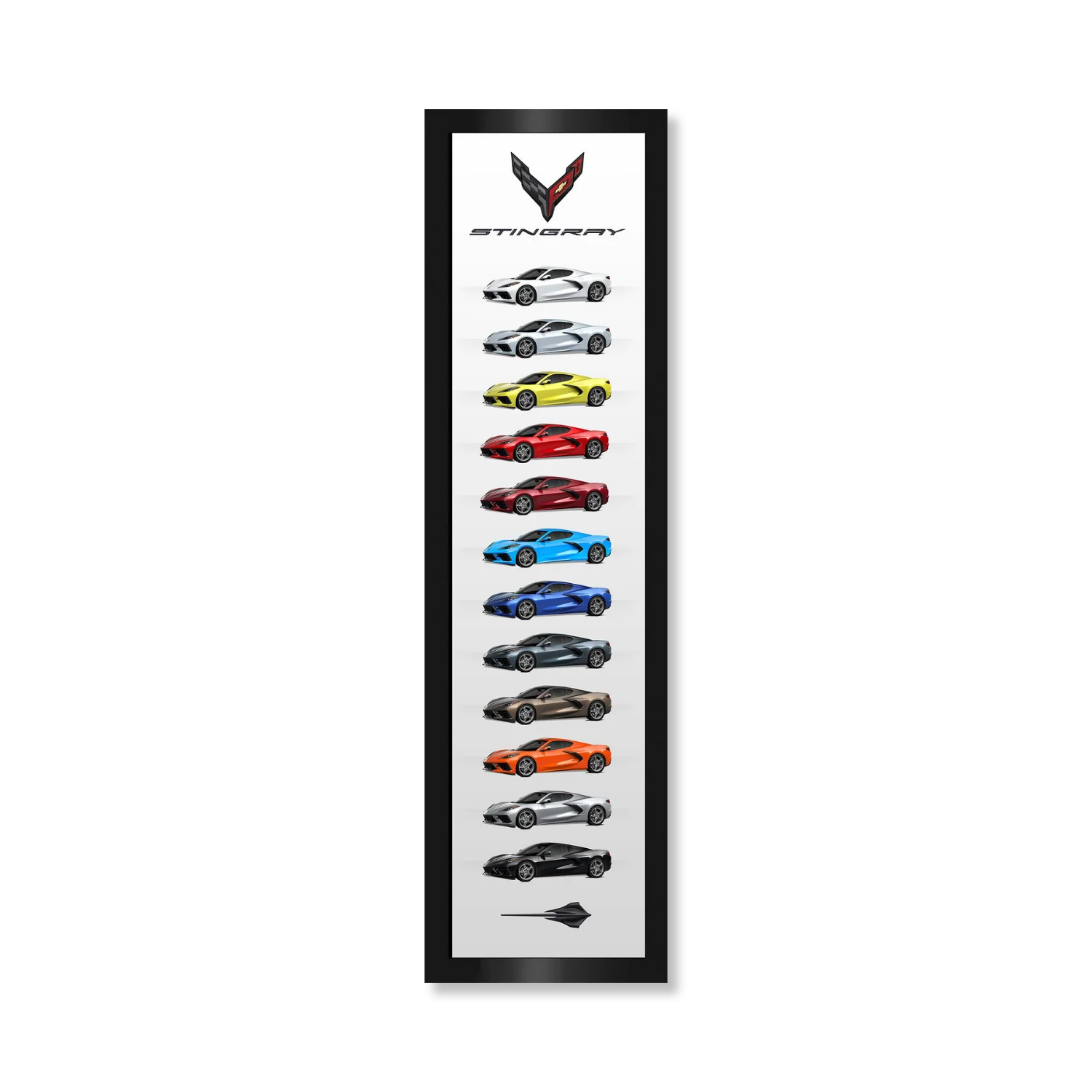 Corvette C8 Color Panel Framed Canvas