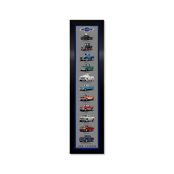 Chevy Truck 100 Generations Framed Canvas