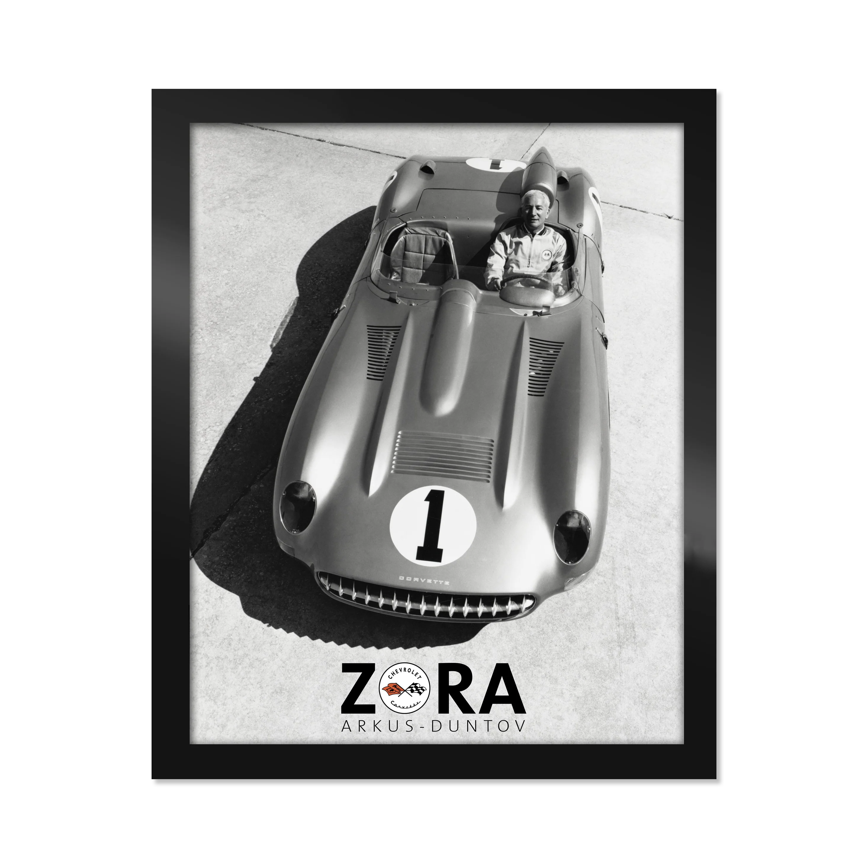 Zora "Father Of The Corvette" Framed Printed Canvas Art